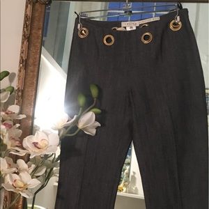 Designer brand CELINE denim pants golden o rings